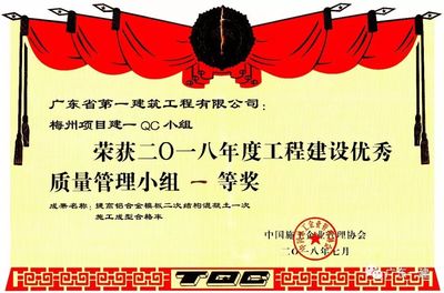 喜報(bào):我司榮獲 “2018年度工程建設(shè)質(zhì)量管理小組活動(dòng)優(yōu)秀企業(yè)”等多個(gè)獎(jiǎng)項(xiàng)